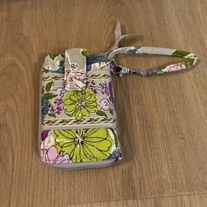 Vera Bradley Grey & Purple Floral Wristlet Wallet